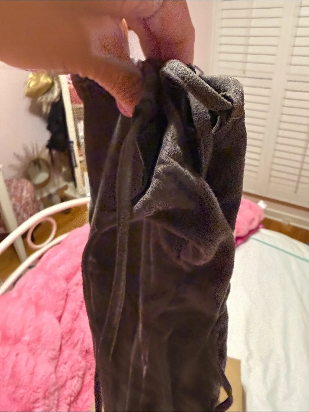 Women's Gray Suede over the knee Wedge Boots size medium 10
